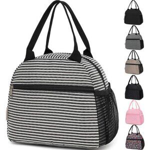 insulated lunch bag large capacity cooler tote for work school picnic travel bla